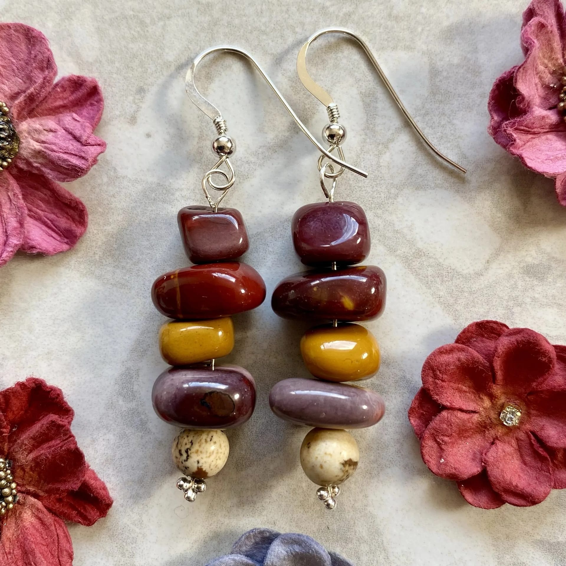 Mookaite earrings top